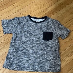 H&M Boys Organic Cotton Space Dyed Black White T-Shirt Size 14
